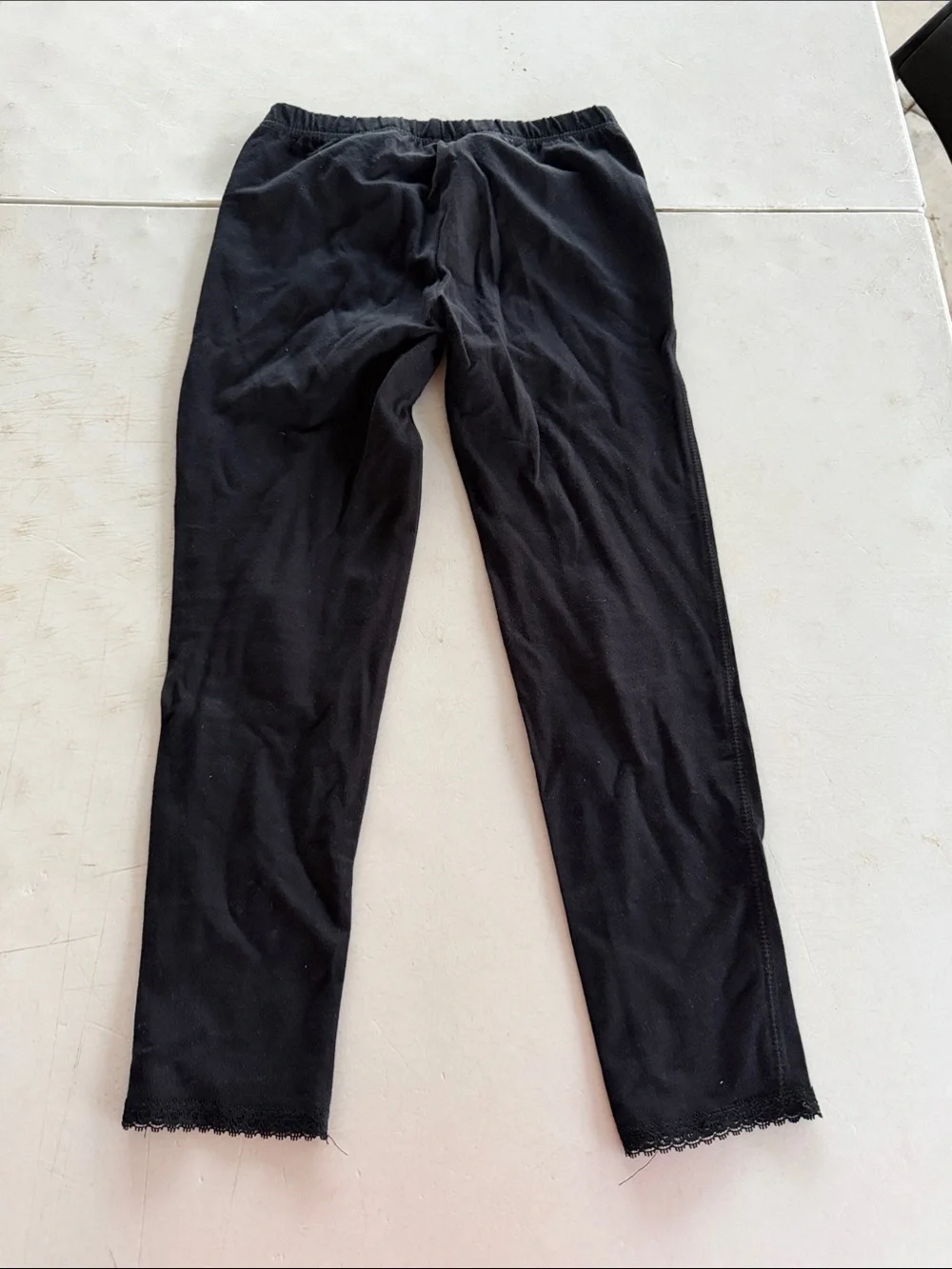 GAPKIDS Black Kids Leggings with Lace Trim